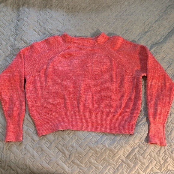Free People heather pink sweater, medium, cotton blend great preowned condition - Picture 1 of 6